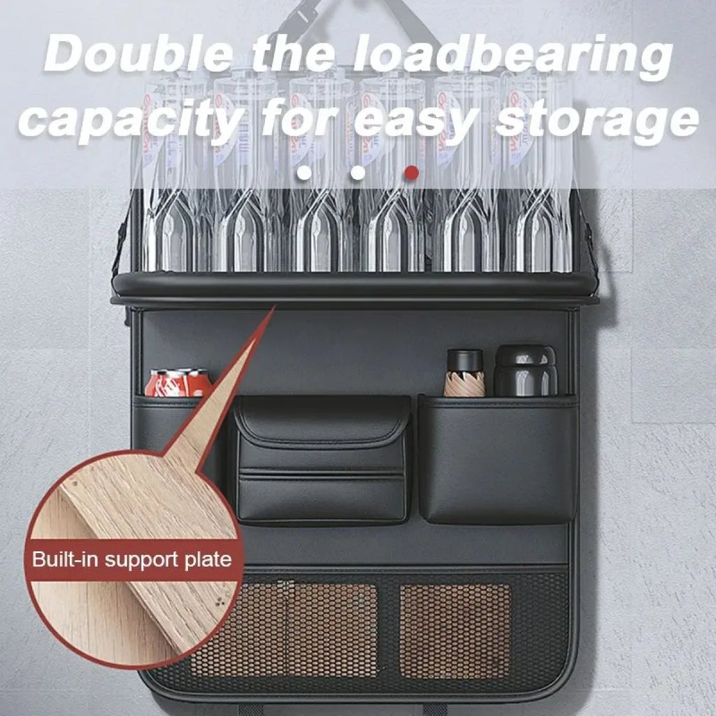 Car seat organizer mounted on headrest