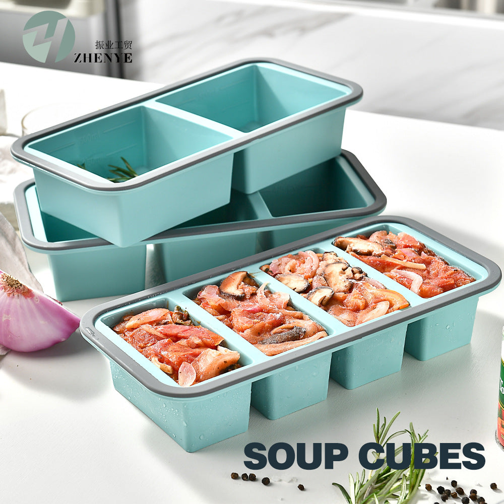 Meal prep container with four compartments