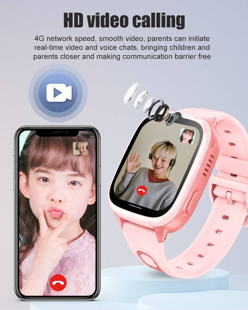 Kids smartwatch touchscreen display close-up