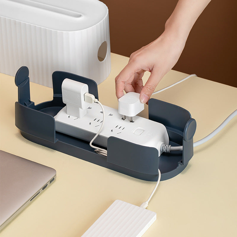 Power Strip & Cable Storage Organizer Box