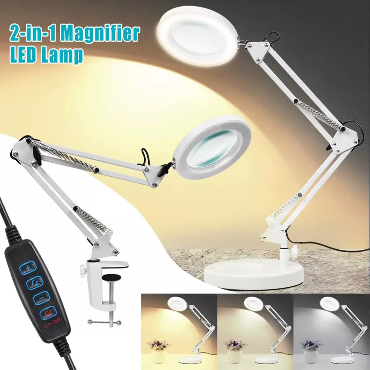 10x Magnifying LED Desk Lamp