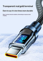 240W Type-C Fast Charging Cable, Digital Display