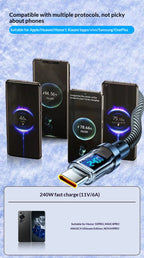 240W Type-C Fast Charging Cable, Digital Display