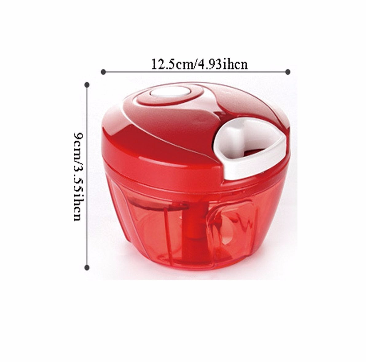 Food chopper chopping onion