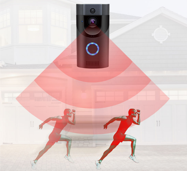 Video doorbell installed on door frame