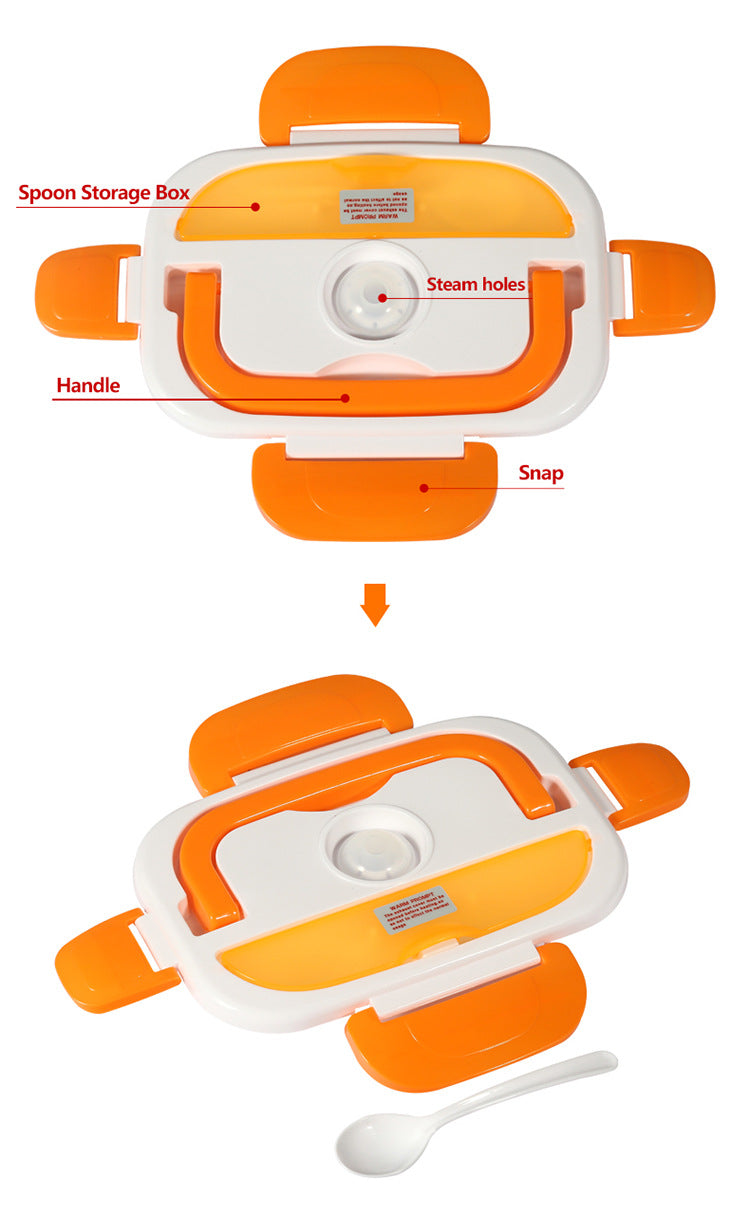 Electric Heated Lunch Box, Stainless Steel