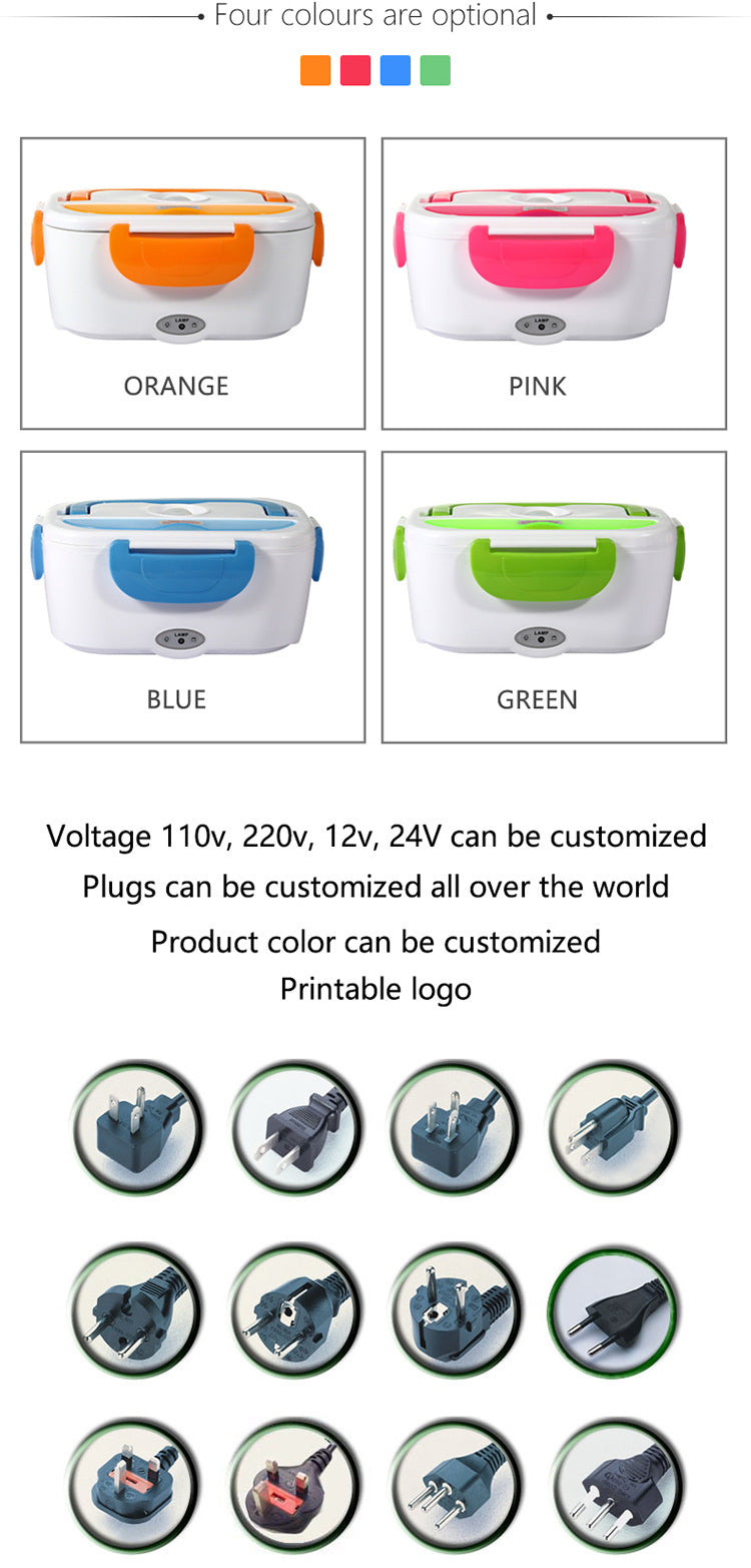 Electric Heated Lunch Box, Stainless Steel