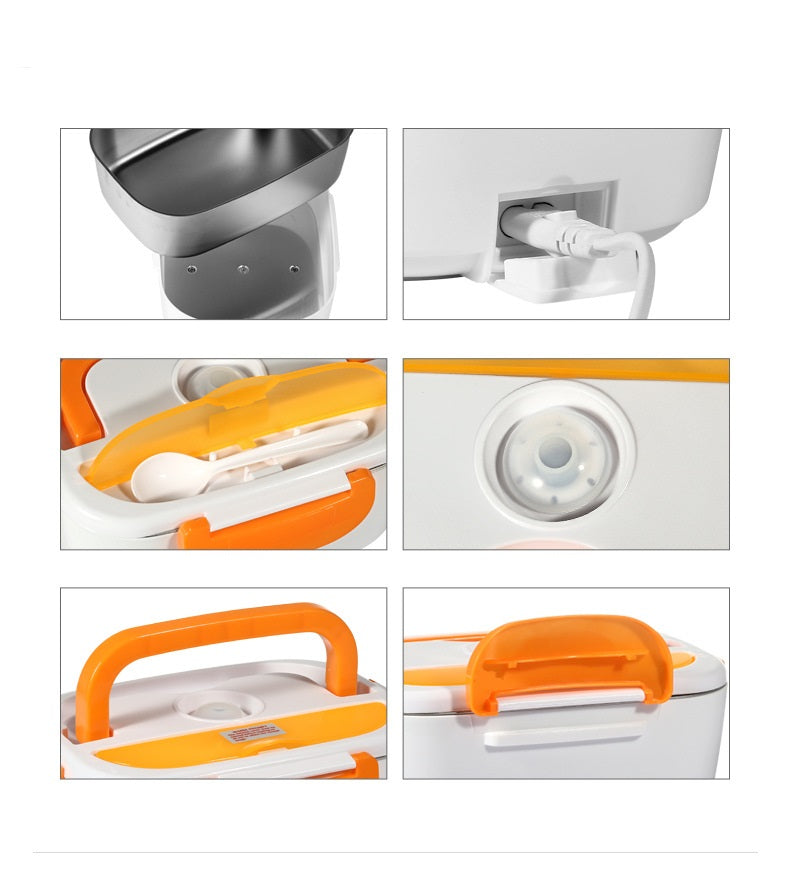 Electric Heated Lunch Box, Stainless Steel