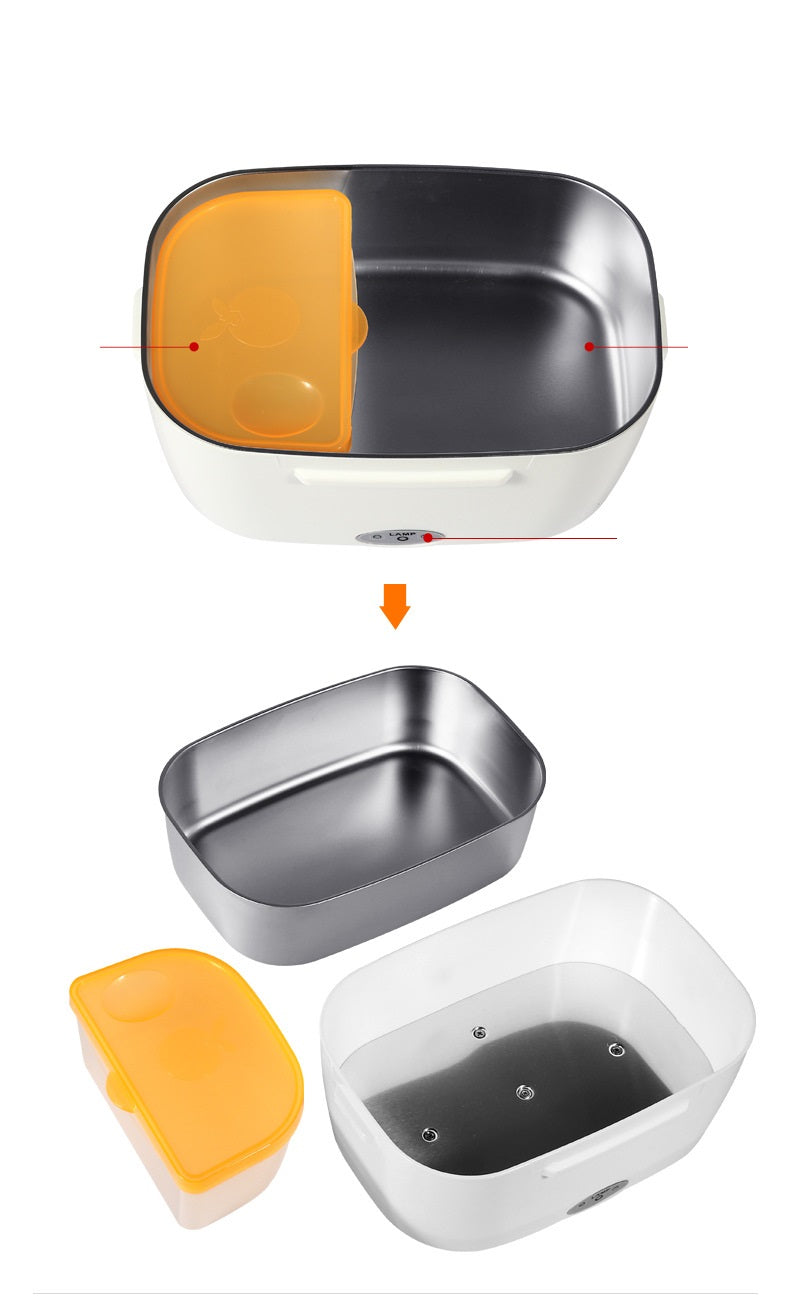 Electric Heated Lunch Box, Stainless Steel