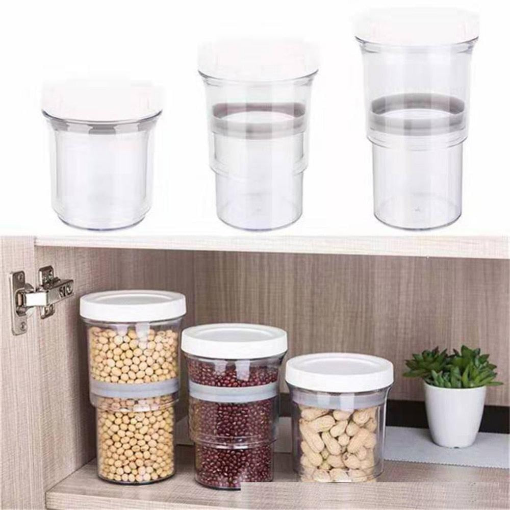 Vacuum storage jar set on kitchen counter