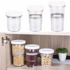 Vacuum storage jar set on kitchen counter