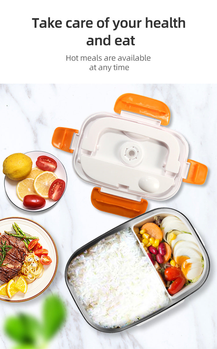Electric Heated Lunch Box, Stainless Steel