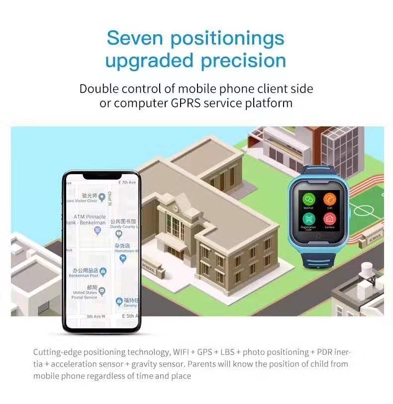 Lasten älykello SOS GPS:llä ja 4G-SIM-kortilla