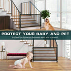Mesh safety gate retracted