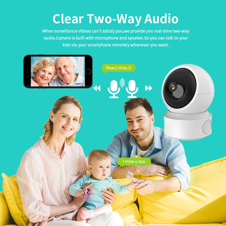 Indoor WiFi camera two-way audio