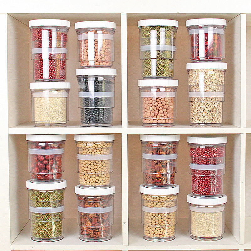 Vacuum storage jar with pantry food