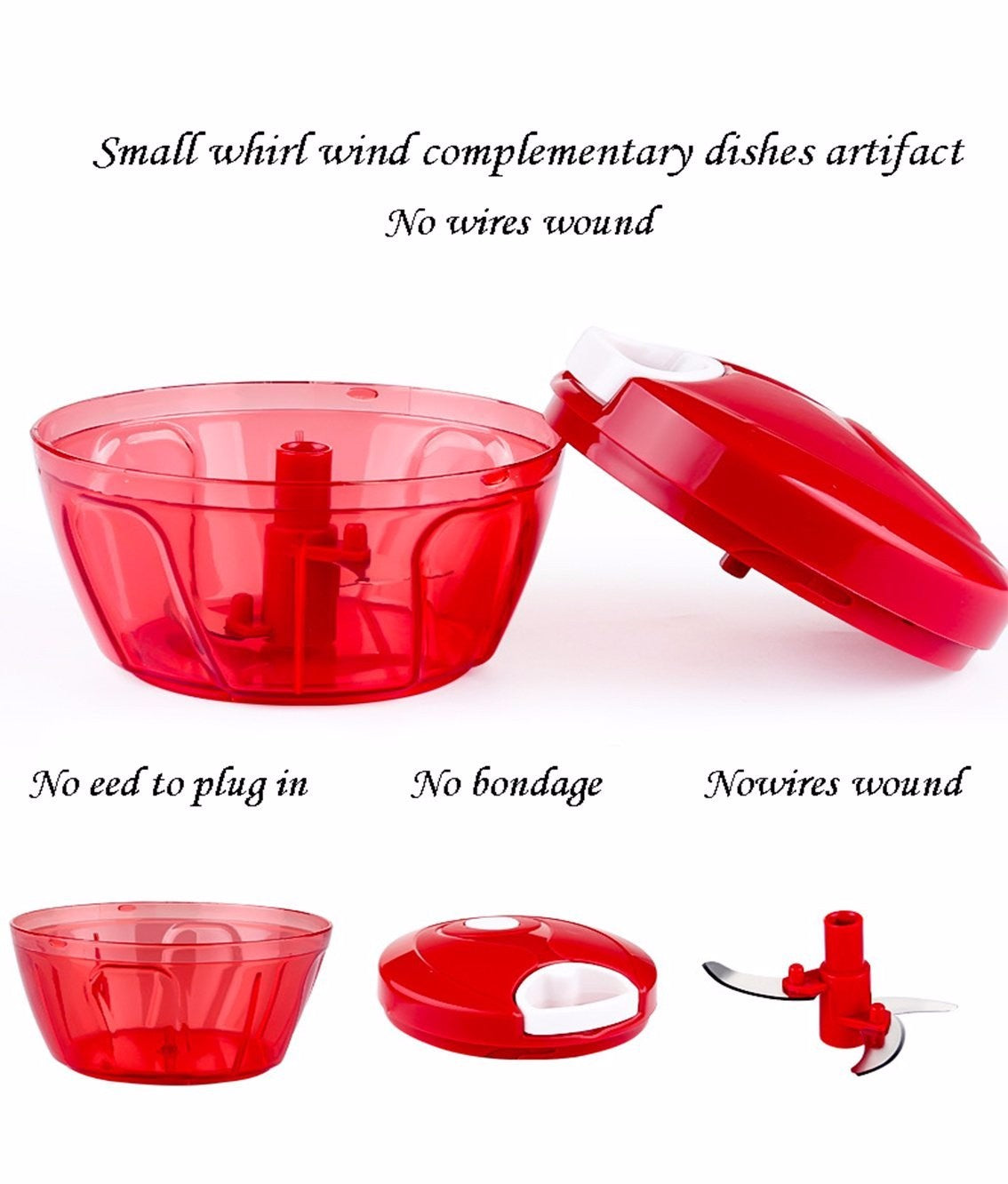 Food chopper pull cord mechanism