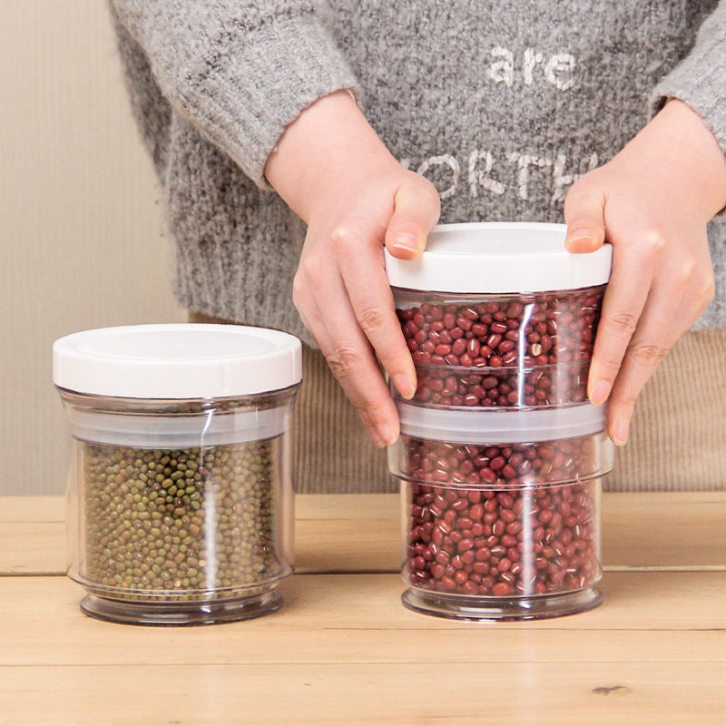 Adjustable vacuum storage jar airtight and collapsible