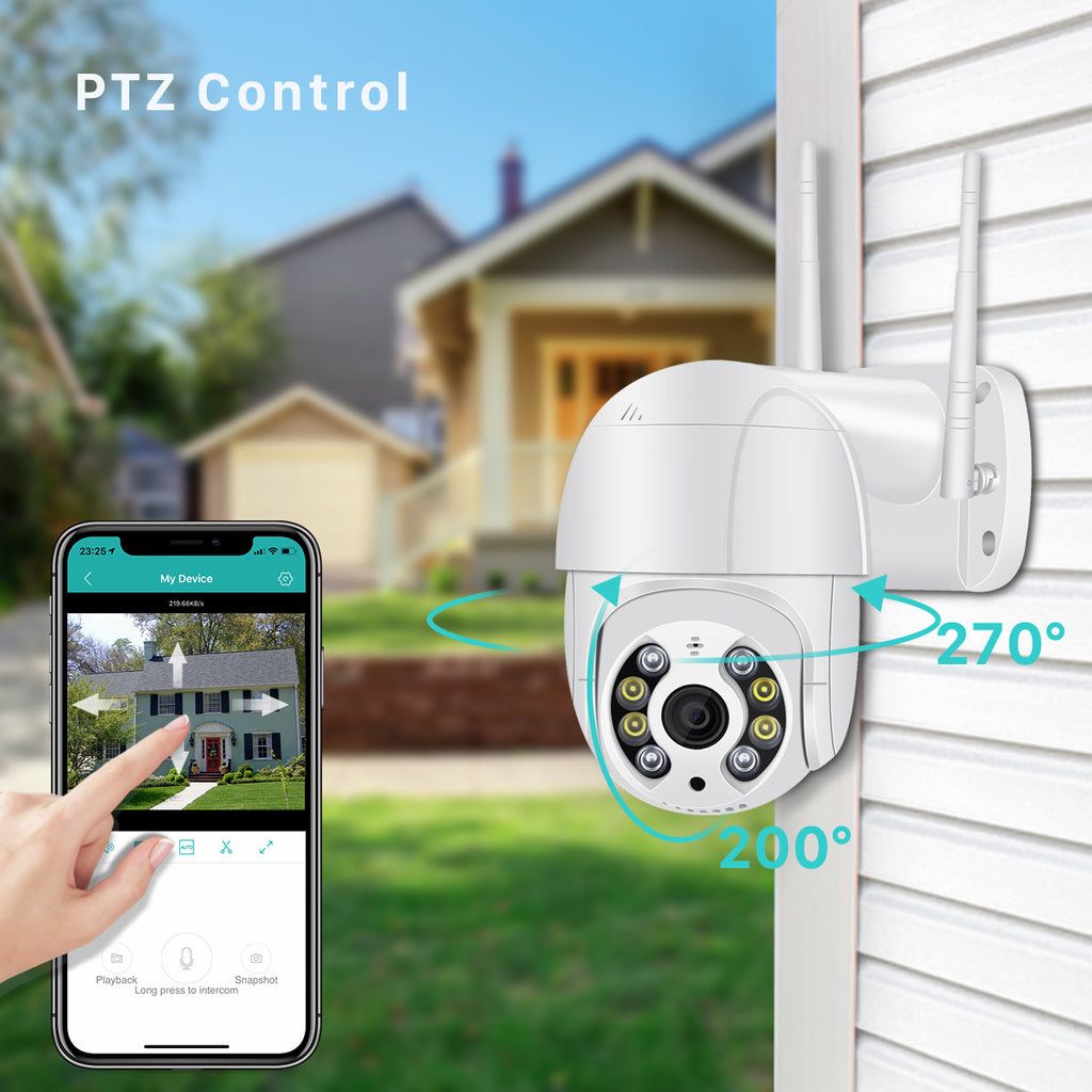 Outdoor camera pan tilt feature