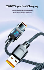 240W Type-C Fast Charging Cable, Digital Display