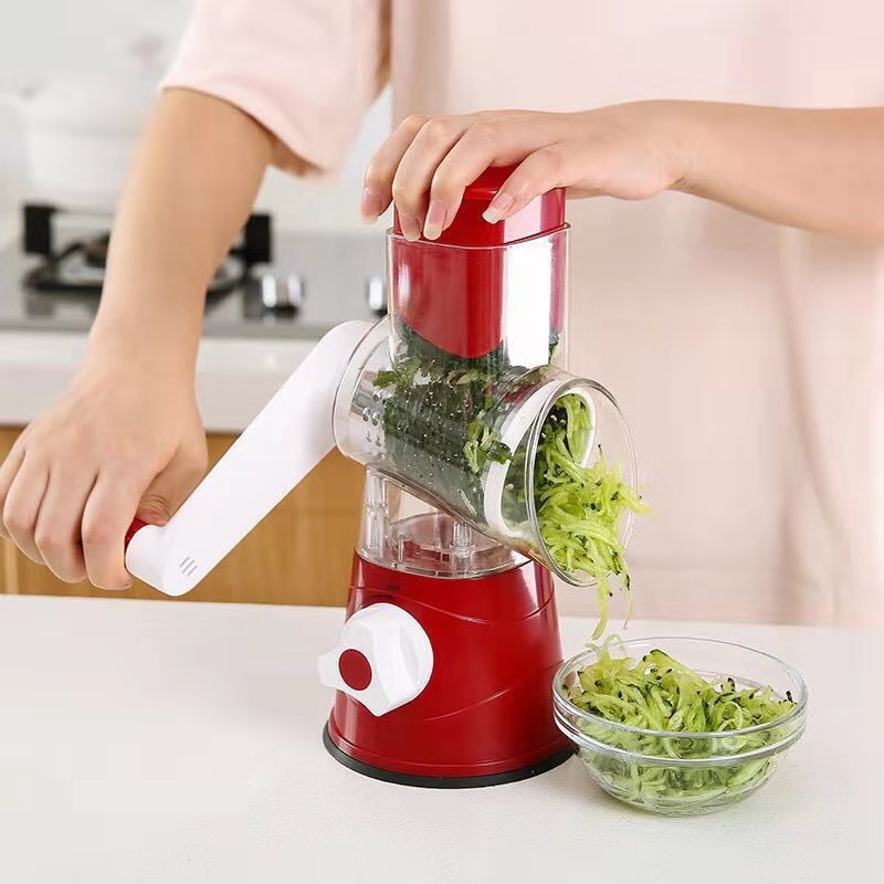 Vegetable slicer suction base on counter
