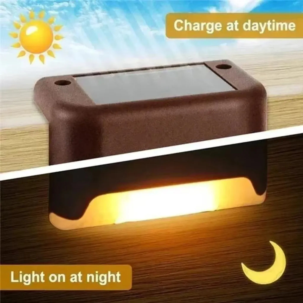 Solar LED deck and step lights, set of 4