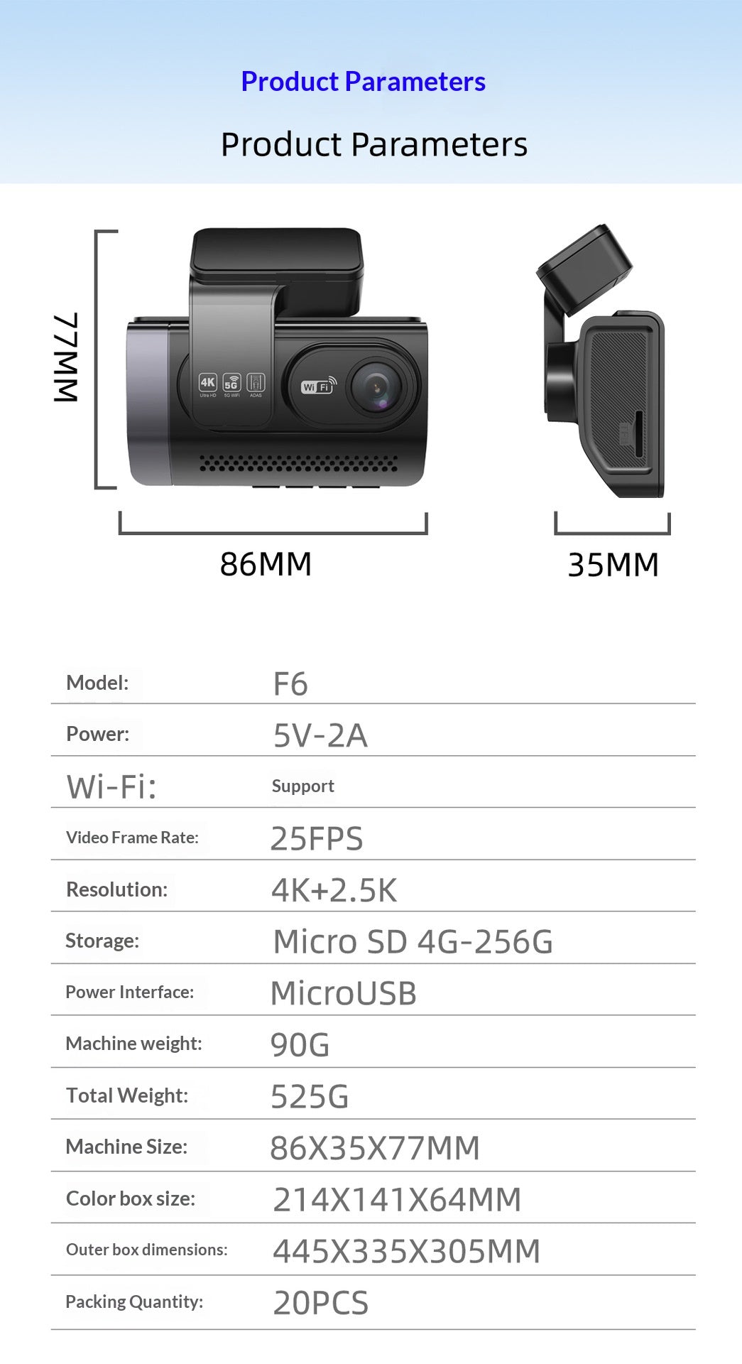 4K etu- ja takakamera auton kojelautaan