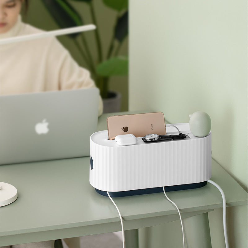 Power Strip & Cable Storage Organizer Box