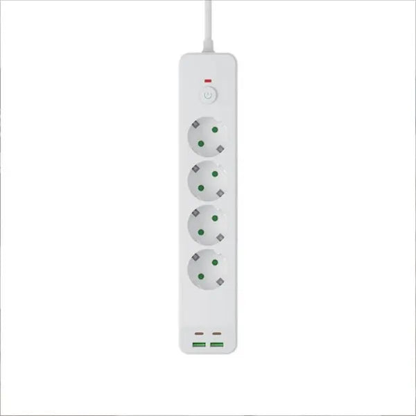 Power strip USB-C and USB-A ports