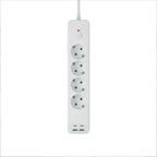 Power strip USB-C and USB-A ports