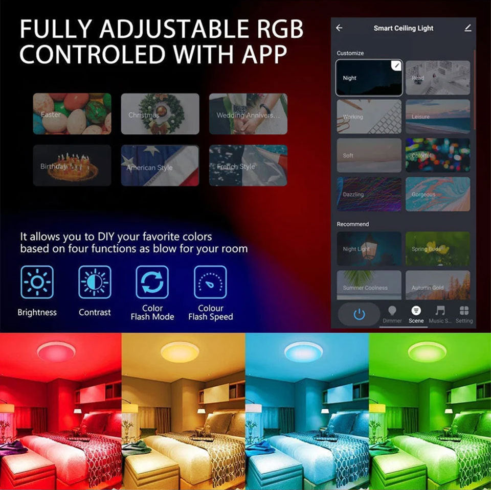 WiFi Smart Ceiling Light, Colorful