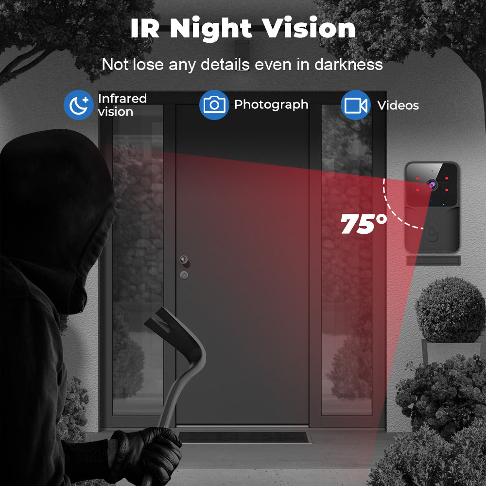 WiFi video doorbell installed on door