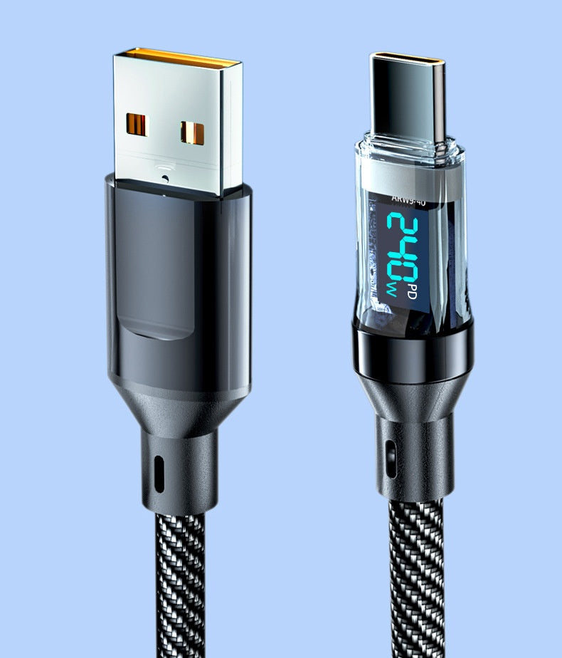 240W Type-C Fast Charging Cable, Digital Display