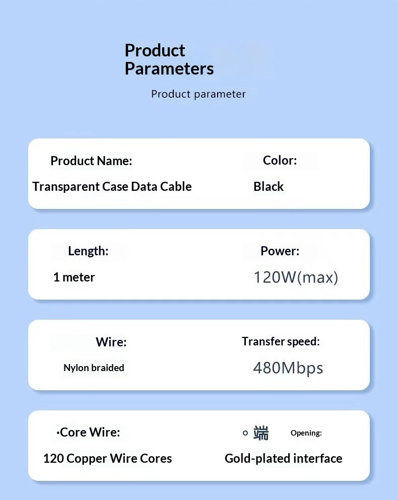 240W Type-C Fast Charging Cable, Digital Display