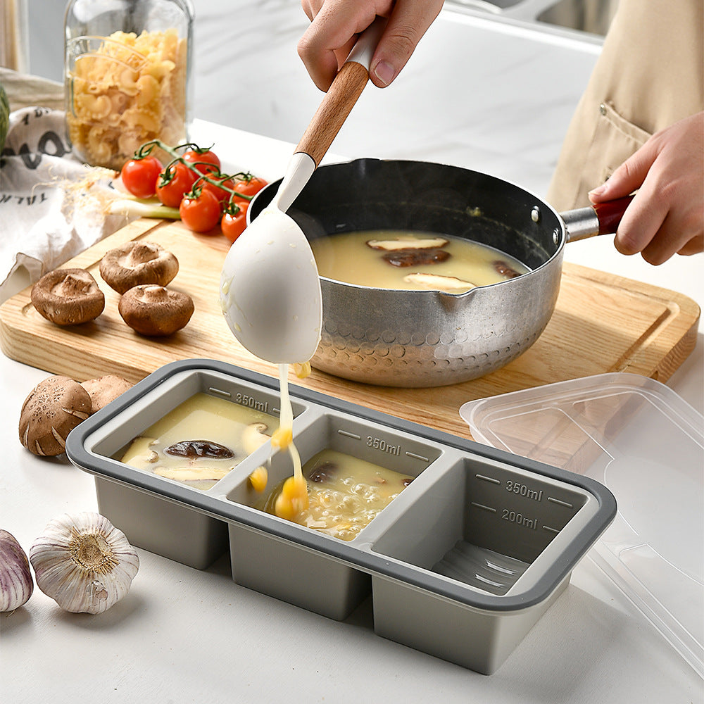 Silicone container with food inside
