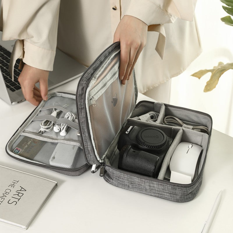 Double-Layer Travel Cable Organizer Bag