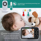 Baby monitor with 3.5 inch screen and temperature display