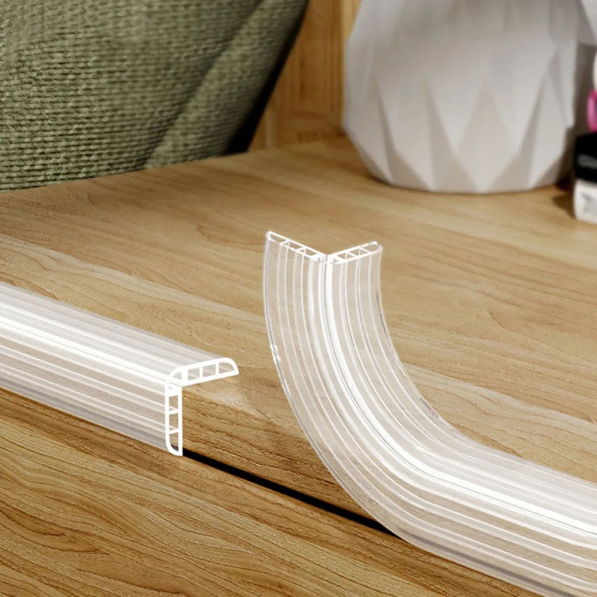 Edge guard strip on cabinet edge