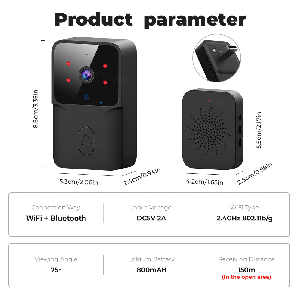 WiFi video doorbell camera and chime