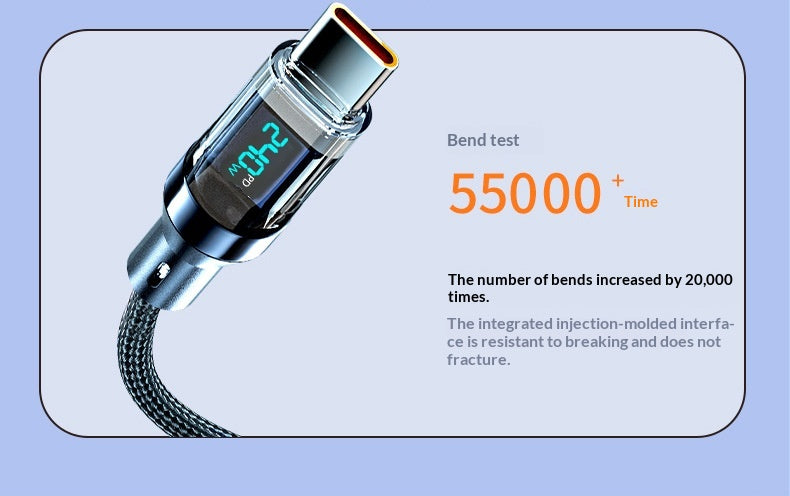 240W Type-C Fast Charging Cable, Digital Display