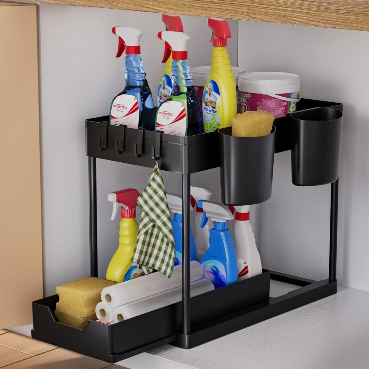 2-Tier Under-Sink Kitchen Organizer