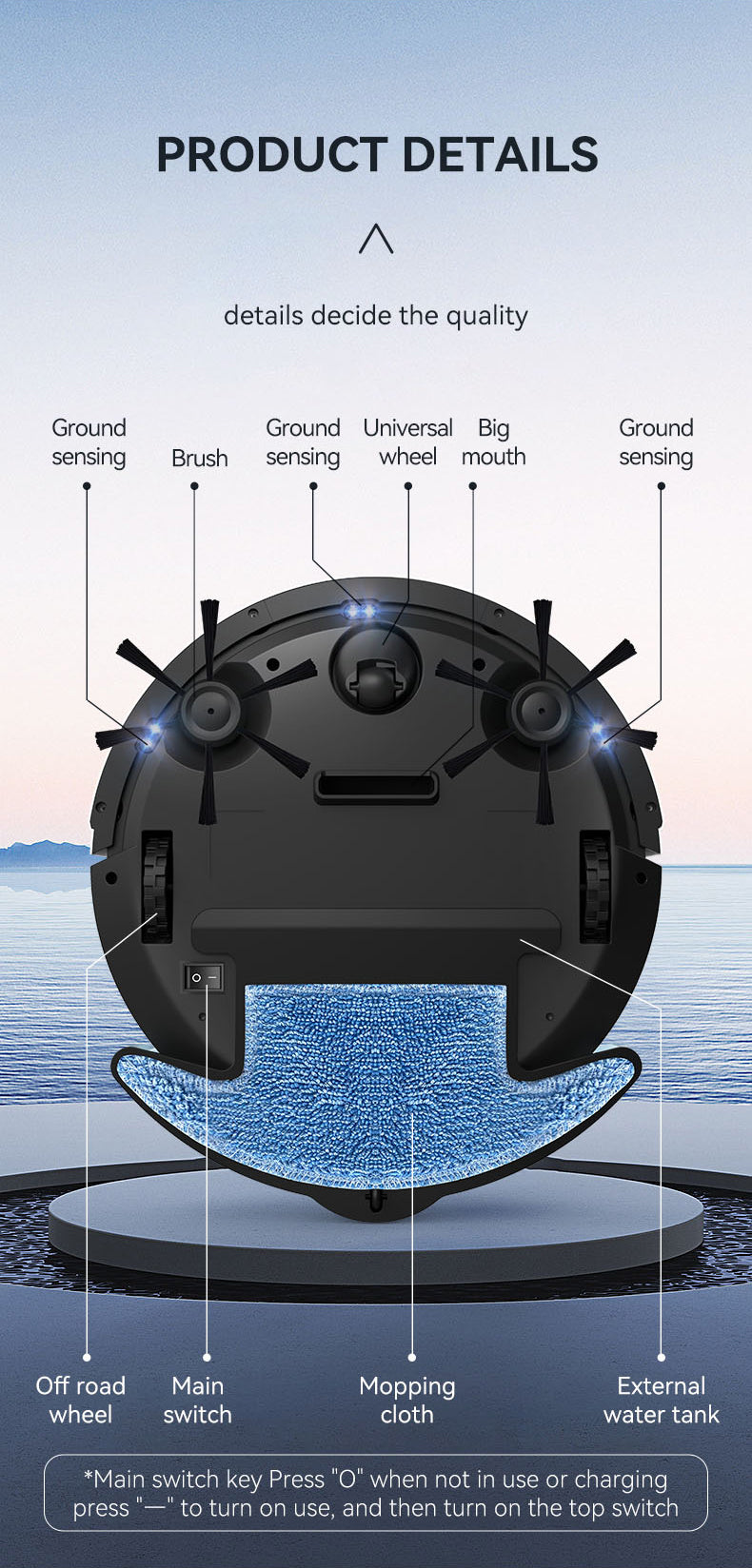 3-in-1 Smart Sweeping & Vacuum Robot