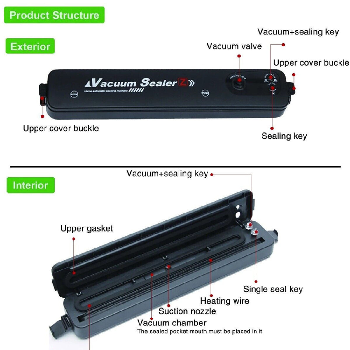 Vacuum Sealer Machine with Food Storage Bags