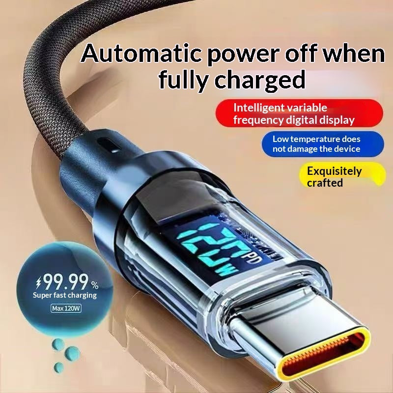 240W Type-C Fast Charging Cable, Digital Display