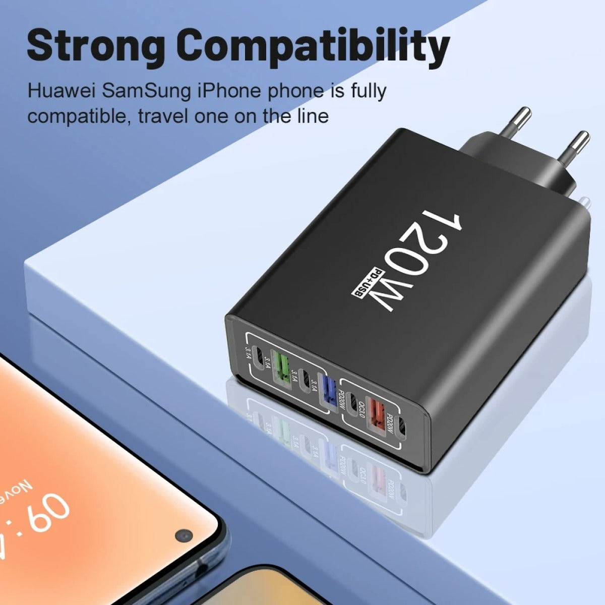 120W USB-C Wall Charger EU Plug