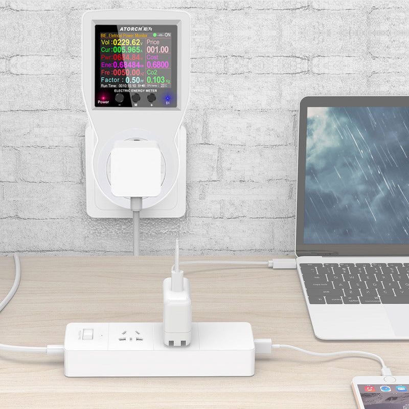 EU smart energy monitoring plug digital display
