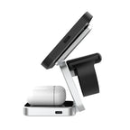 Wireless charging station folded flat