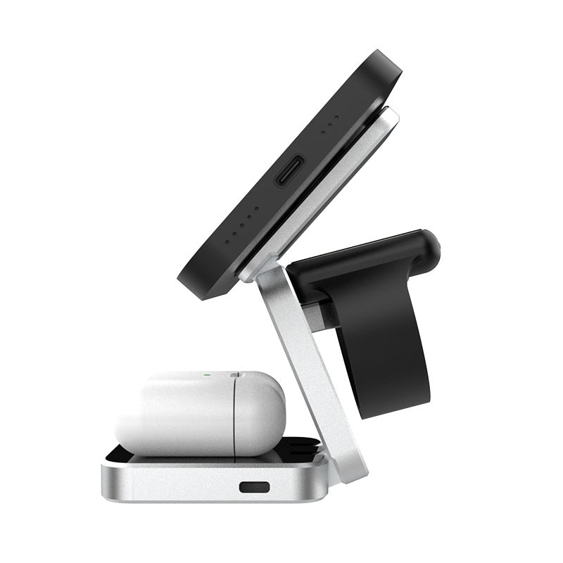 Wireless charging station folded flat