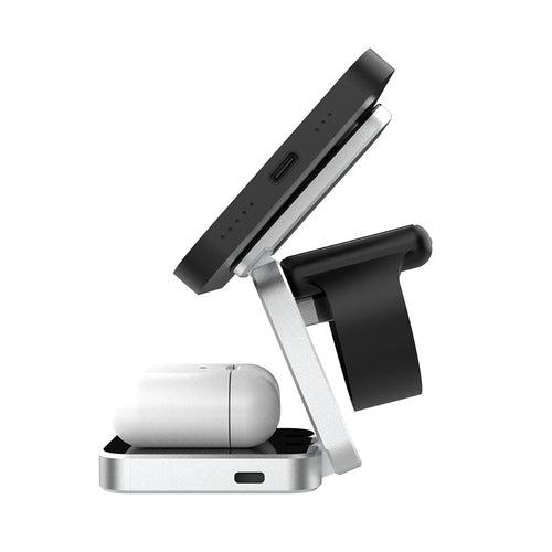 Wireless charging station folded flat