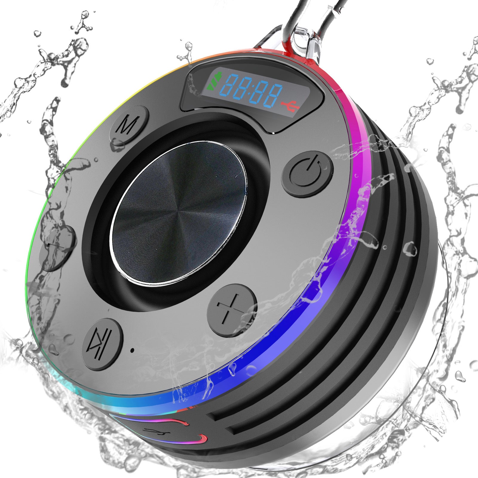 Waterproof speaker floating in pool